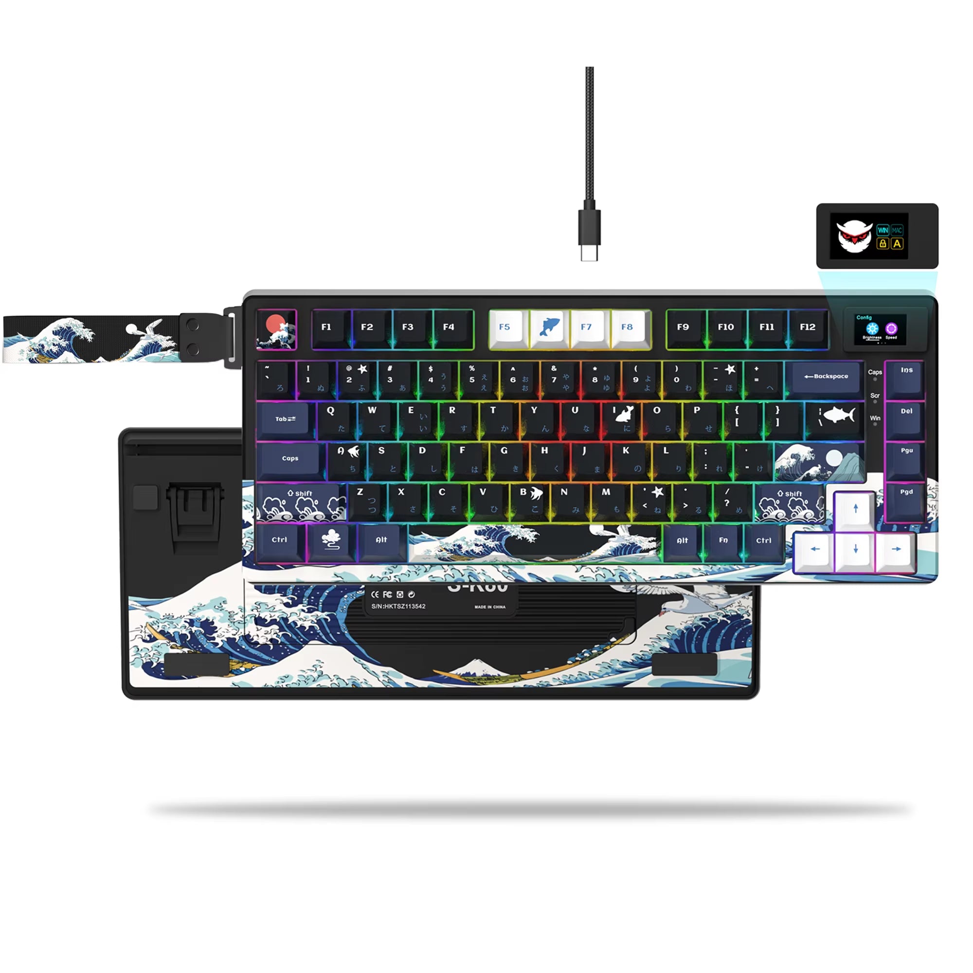 S-K80 75% Keyboard with Color OLED Display Mechanical Gaming Keyboard Hot Swap Keyboard Gasket Mount RGB Custom Keyboard