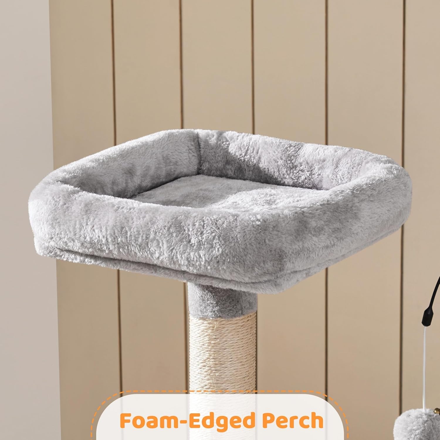 Rotatable Cat Tree 53.5In Multi-Level Cat Tower for Indoor Kittens/Large Cats, Pet House with Scratching Posts,Climbing Furniture Play Center, Light Gray