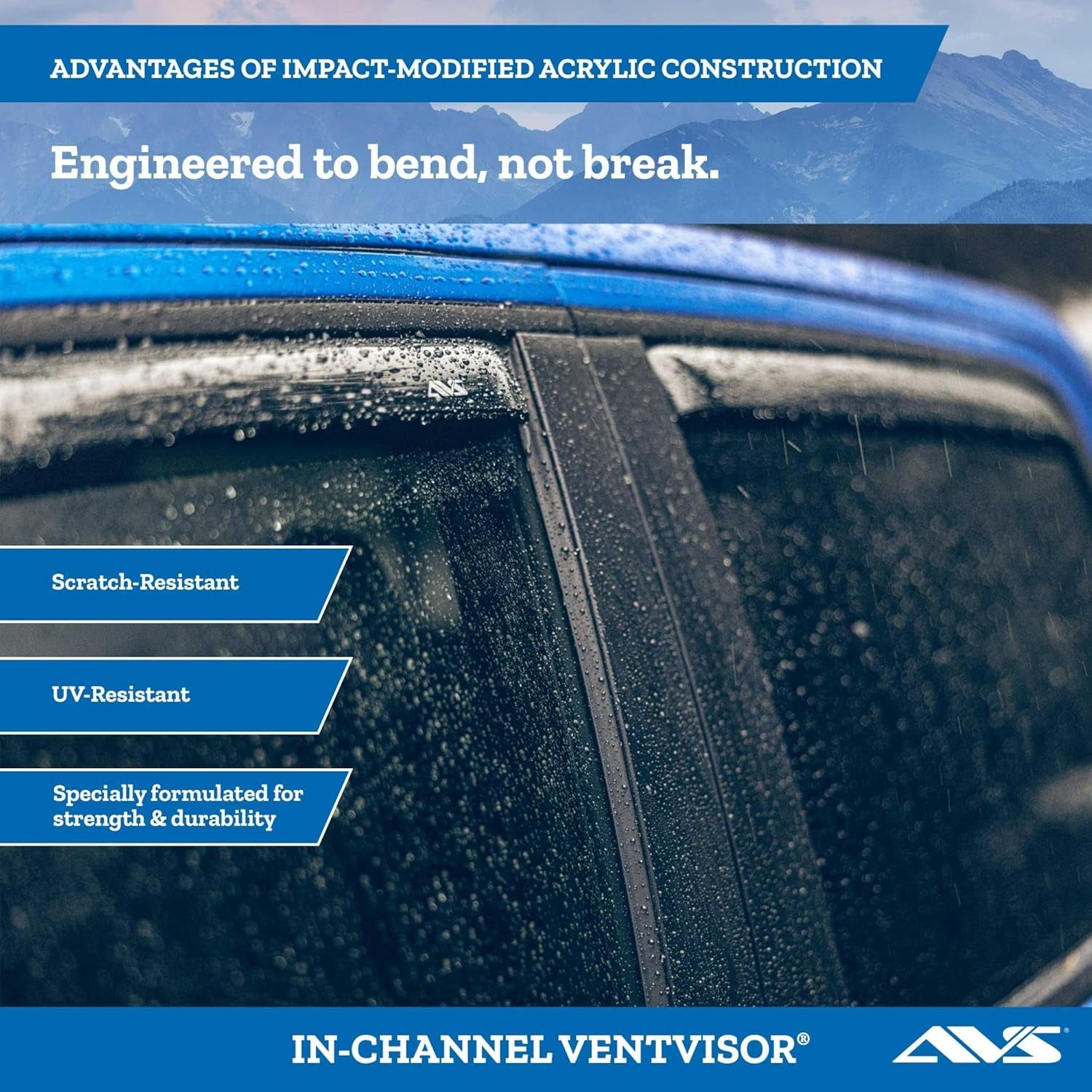 [AVS] In-Channel Rain Guards for 1999 - 2007 Mazda B3000; 1999 - 2009 Mazda B4000 Extended Cab; 1999 - 2011 Ford Ranger, SUPERCAB ONLY | Window Vent Visors, 2 Pcs. - Smoke | 192083