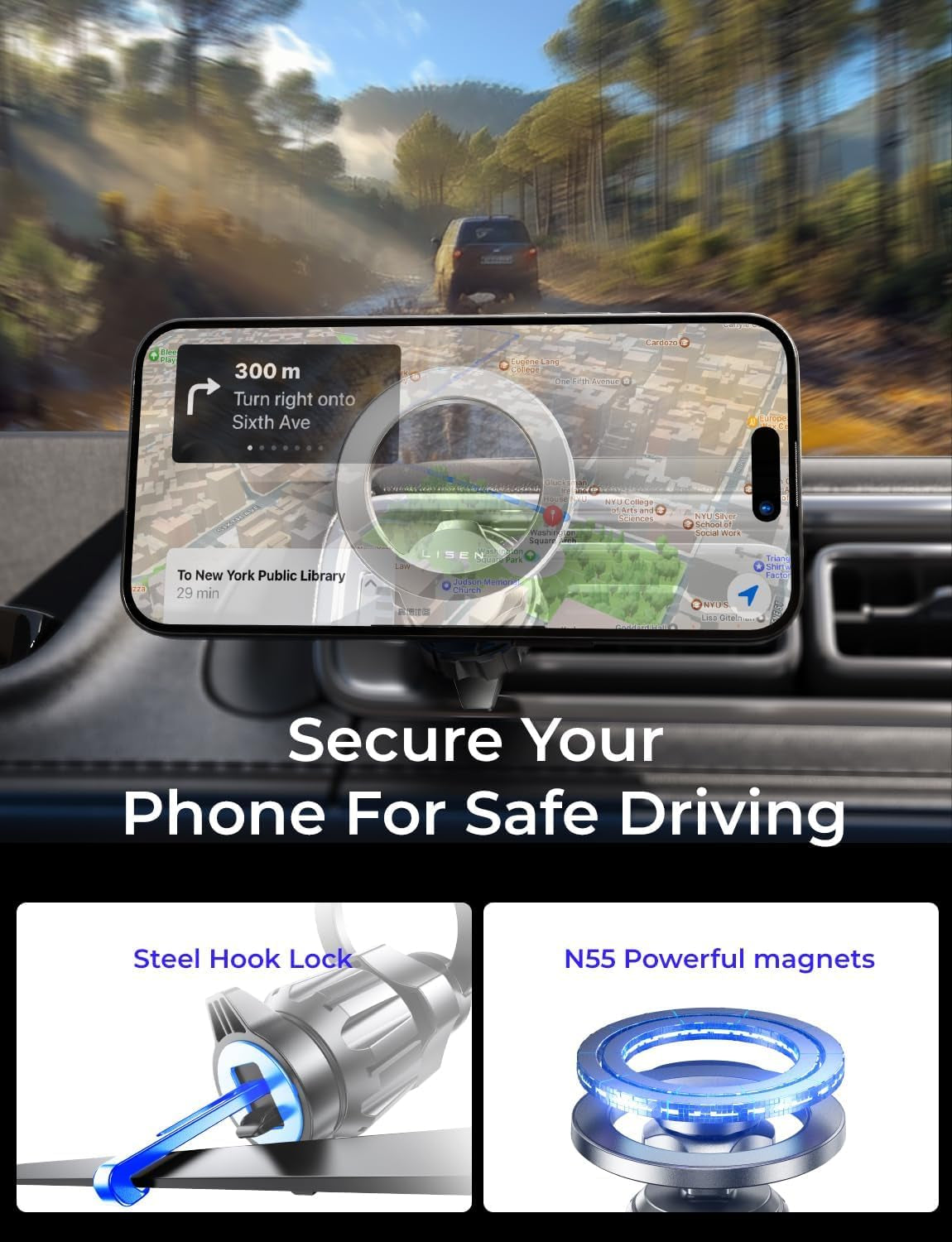 for Magsafe Car Mount Magnetic Car Phone Holder [95% Increase Magnetism] for Iphone 17 Your Car Accessories for Men Truck 360 Vent Phone Mount for Garmin GPS Fit Iphone 17 Pro Max Air 16 15