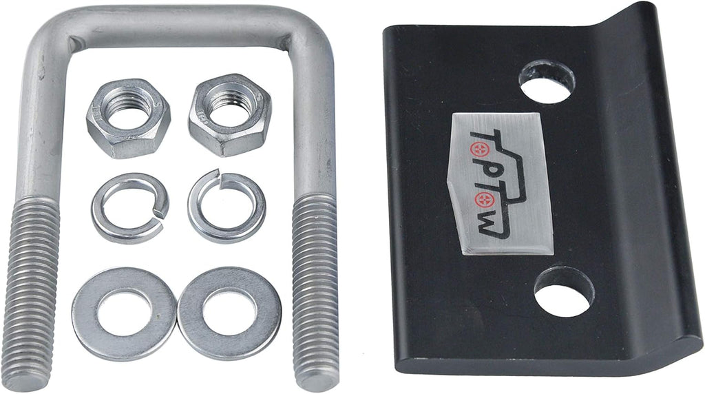 64707 Trailer Hitch Tightener anti Rattle Clamp for 1.25 Inch and 2 Inch Receiver Hitches, Black Aluminum Stabilizer Plate, 2 Packs