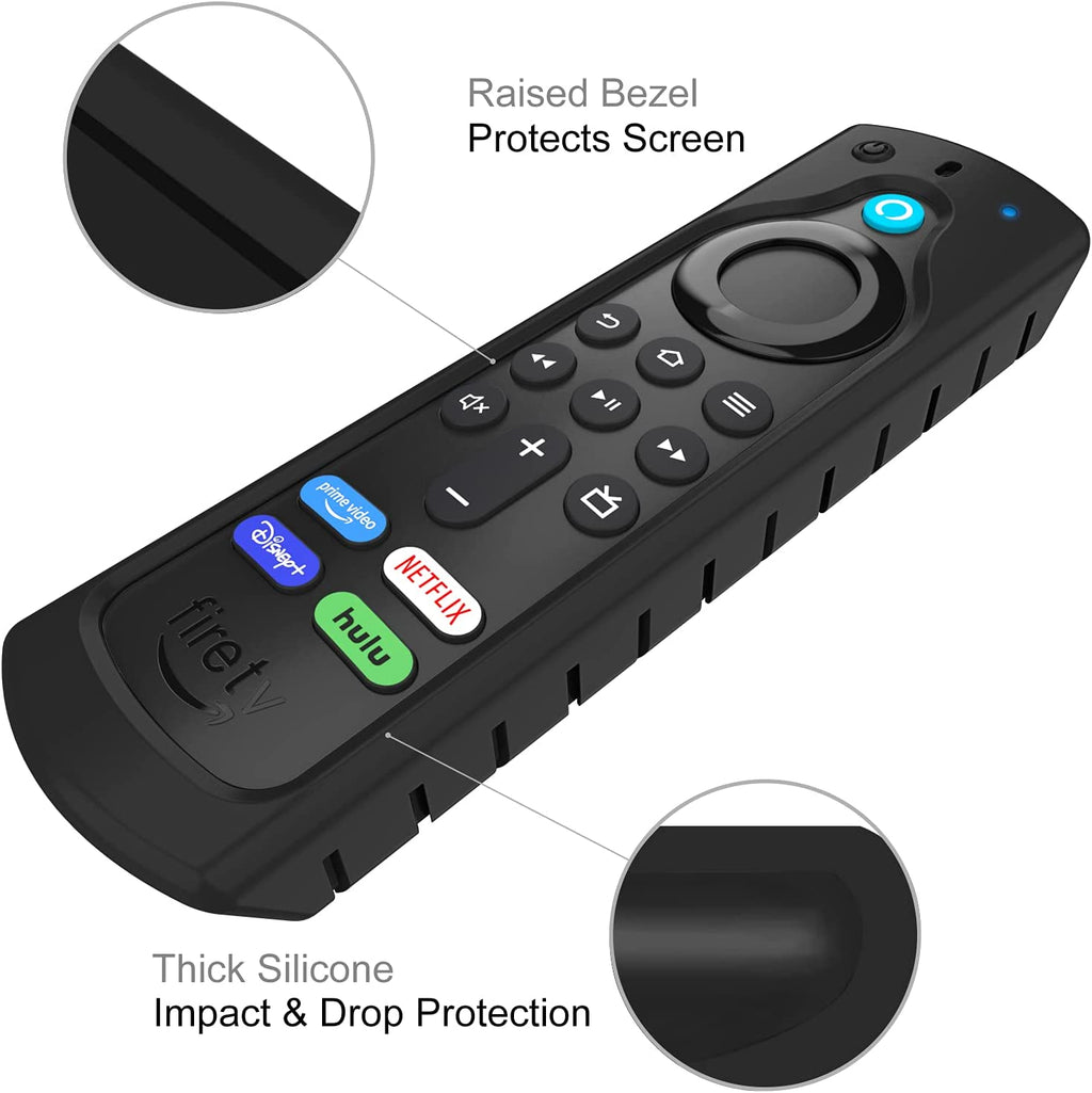 Remote Case for Fire TV Stick HD/4K/4K Max (1St Gen)/Fire TV Stick (3Rd Gen)/Lite - Anti-Slip Shockproof Silicone Cover for Alexa Voice Remote (2Nd & 3Rd Generation), Black