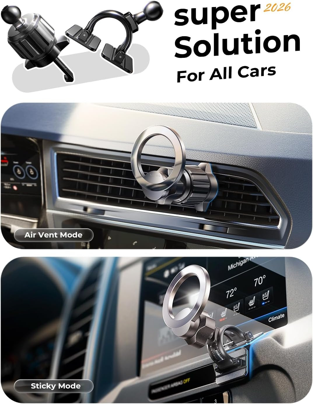 for Magsafe Car Mount Magnetic Car Phone Holder [95% Increase Magnetism] for Iphone 17 Your Car Accessories for Men Truck 360 Vent Phone Mount for Garmin GPS Fit Iphone 17 Pro Max Air 16 15