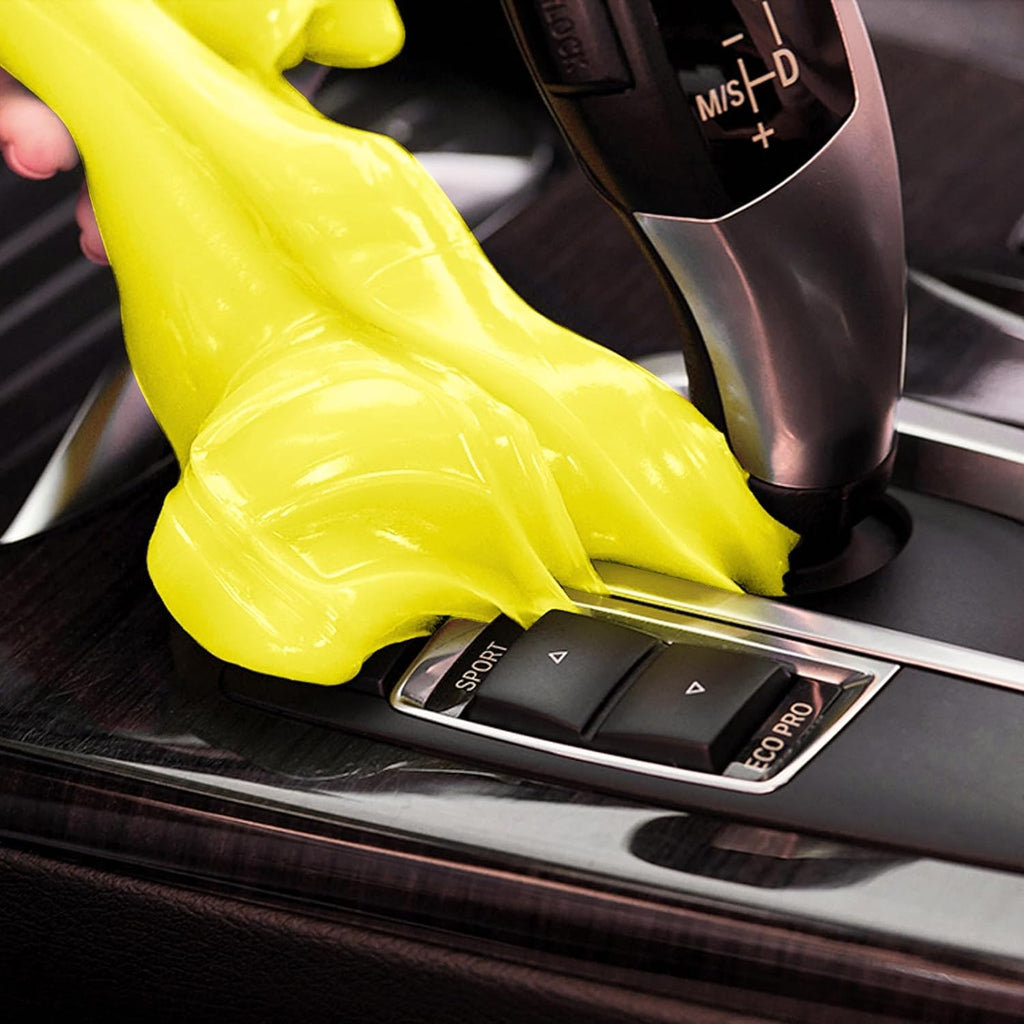 Car Cleaning Gel Detailing Kit Car Cleaning Putty Gel Reusable Car Cleaning Tools Car Slime for Cleaning Car Slime Cleaner Car Cleaning Supplies Car Accessories for Men Women Yellow